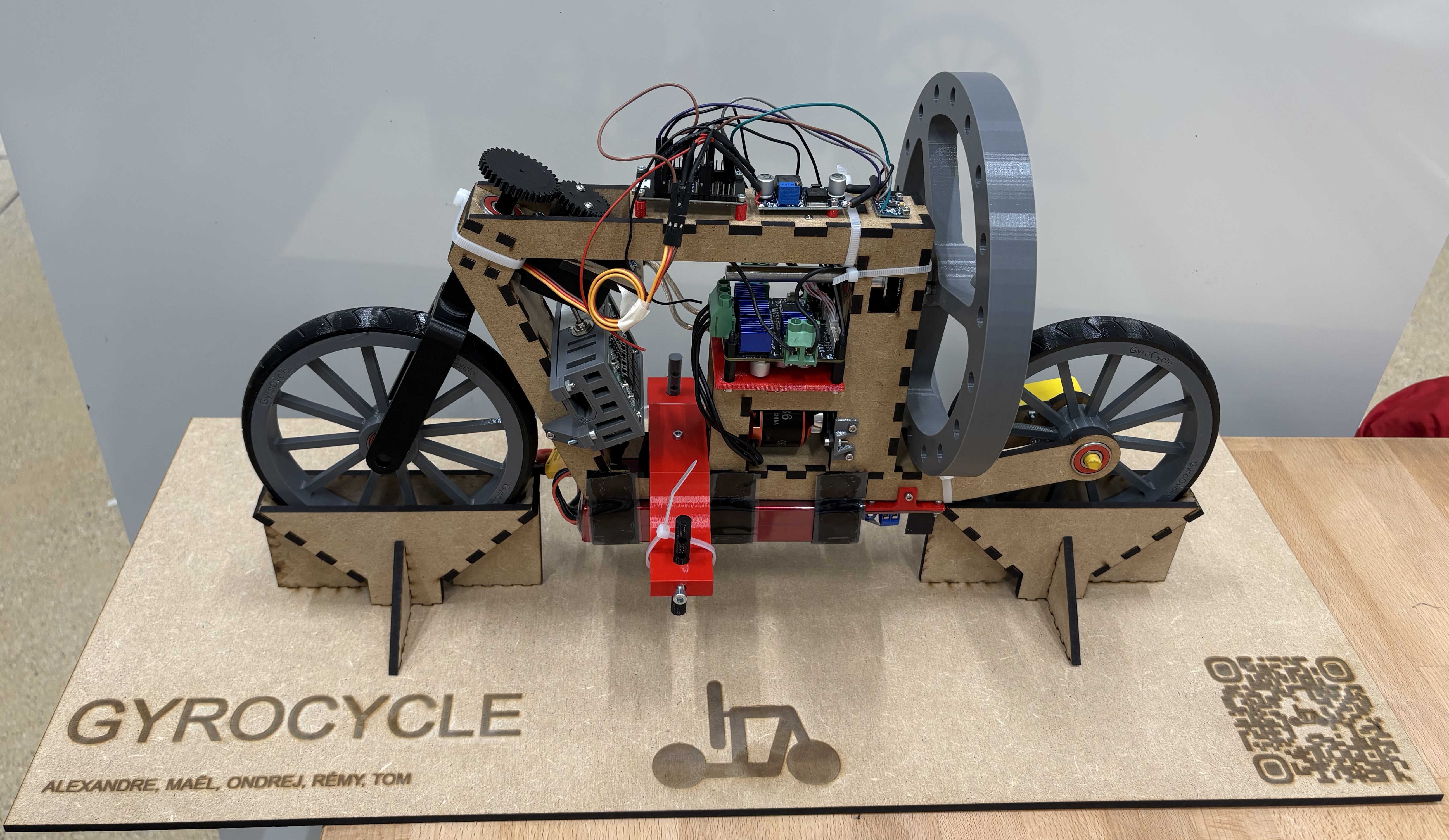 GyroCycle bicycle on its stand
